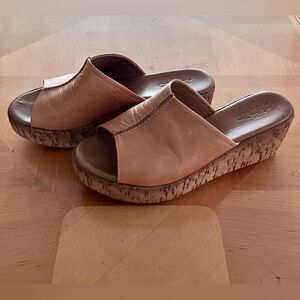 Leather Wedge with cork heel